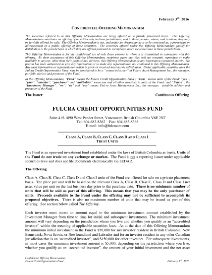 467691390-fulcra-credit-opportunities-fund-fulcra-asset-management-inc