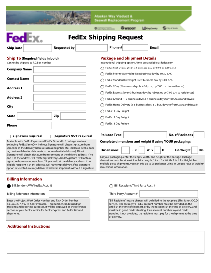17 Fedex Shipping Forms Free To Edit Download Print CocoDoc
