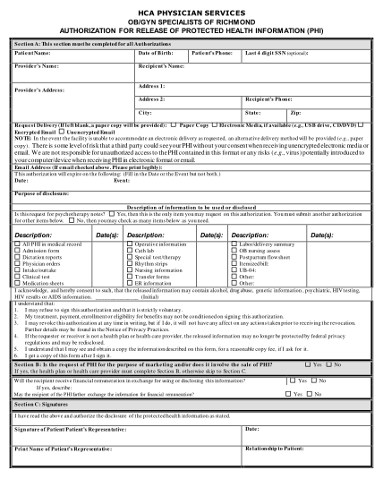 64 Hipaa Medical Records Release Form Page 5 Free To Edit Download And Print Cocodoc 5390