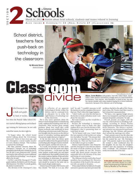 46855712-s-e-c-t-i-o-n-2-schools-march-16-2011-stories-about-local-schools-students-and-issues-related-to-learning-a-lso-inside-c-o-m-m-un-i-t-y-24-re-a-l-e-s-tat-e-27-c-l-as-s-i-f-i-e-d-s-36-school-district-teachers-face-pushback-on-technolog