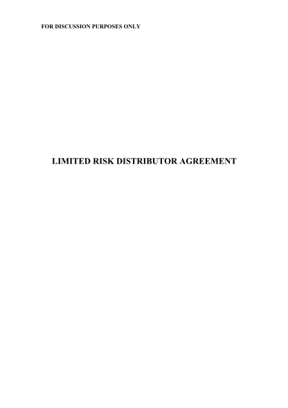 469957787-template-limited-risk-distributor-agreement-16dec2010-limited-risk-distributor