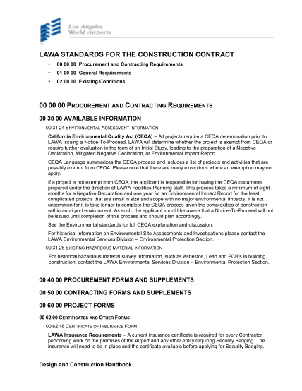 47086857-lawa-standards-for-the-construction-contract-00-00-00-procurement-and-contracting-requirements-01-00-00-general-requirements-02-00-00-existing-conditions-00-00-00-procurement-and-contracting-requirements-00-30-00-available-information