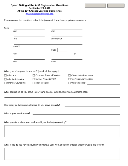 Registration Form For Speed Dating Telegraph 5495