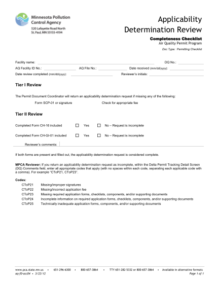 476804580-applicability-determination-review-completeness-checklists-air-quality-permit-program-form-form-used-by-mpca-to-evaluate-completeness-of-submitted-requests-for-applicability-review-pca-state-mn