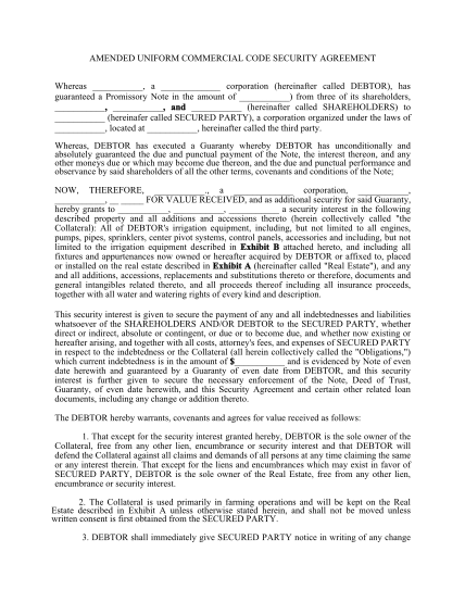 477397001-amended-uniform-commercial-code-security-agreement