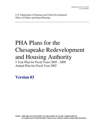 47806580-2005-five-year-agency-plan-chesapeake-redevelopment-and-crhava