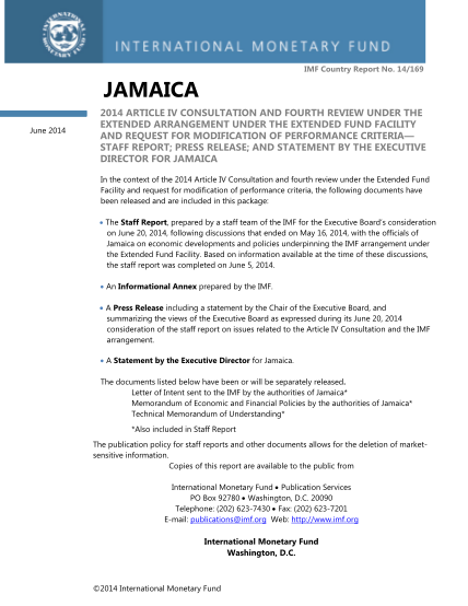 478346634-14169-jamaica-june-2014-2014-article-iv-consultation-and-fourth-review-under-the-extended-arrangement-under-the-extended-fund-facility-and-request-for-modification-of-performance-criteria-staff-report-imf