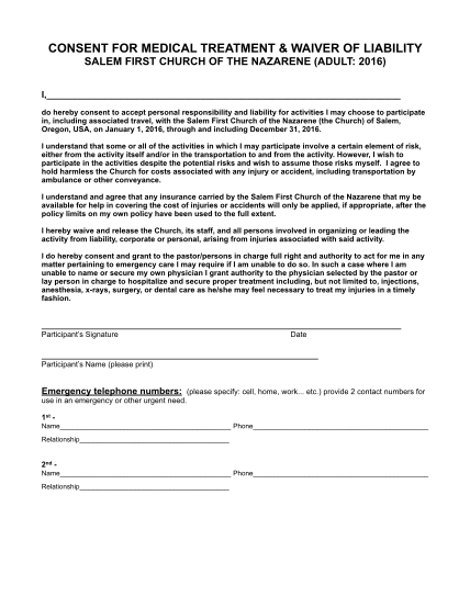 71 Free Medical Waiver Form Page 2 Free To Edit Download Print 