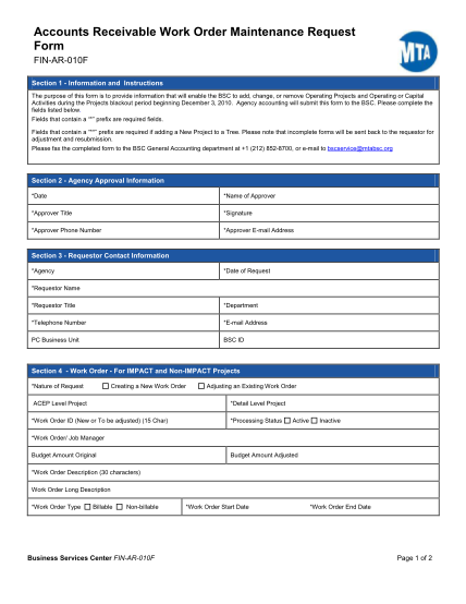 48010060-accounts-receivable-work-order-maintenance-request-form-finar010f-section-1-information-and-instructions-the-purpose-of-this-form-is-to-provide-information-that-will-enable-the-bsc-to-add-change-or-remove-operating-projects-and-operat