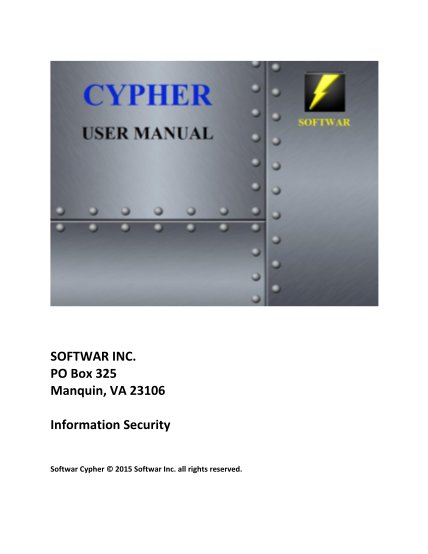 480415366-po-box-325-manquin-va-23106-information-security-softwar-cypher-2015-softwar-inc-softwar