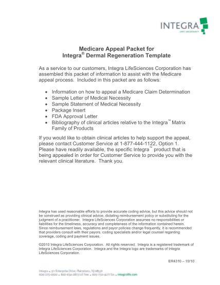 48048394-medicare-appeal-packet-for-integra-dermal-regeneration-template