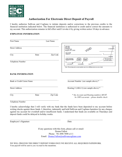 28 payroll direct deposit employee authorization form free to edit download print cocodoc