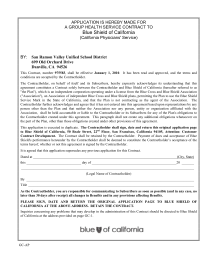 48189313-application-is-hereby-made-for-a-group-health-service-contract-to-blue-shield-of-california-california-physicians-service-by-san-ramon-valley-unified-school-district-699-old-orchard-drive-danville-ca-94526-this-contract-number