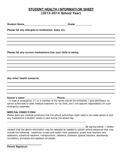 48347728-student-health-information-sheet-b2013b-2014-school-year-nwshelbyschools