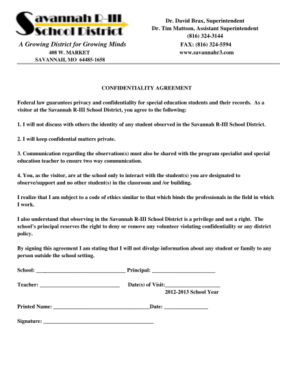 48355466-confidentiality-agreement-form-savannah-r-iii-school-district