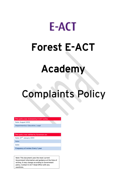 483736331-forest-e-act-academy-complaints-policy-foresthigh-org