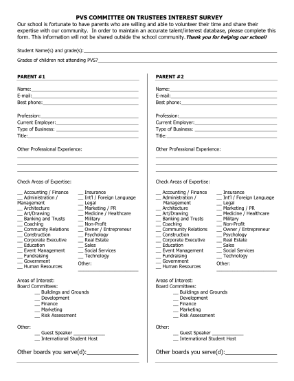 22 high school student interest survey - Free to Edit, Download & Print ...