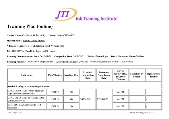 485132678-training-plan-online-course-name-certificate-iv-disability-course-code-chc40308-student-name-eleisha-louise-provan-address-7-grandview-road-belgrave-south-victoria-3160-tel-0422393696-email-leish-jti-edu