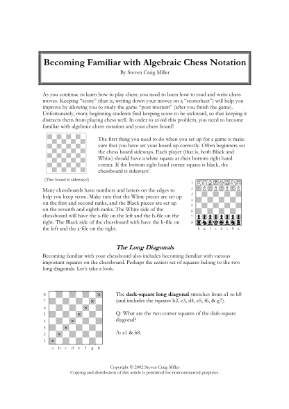 Chess - Algebraic Notation Cheat Sheet by DaveChild - Download