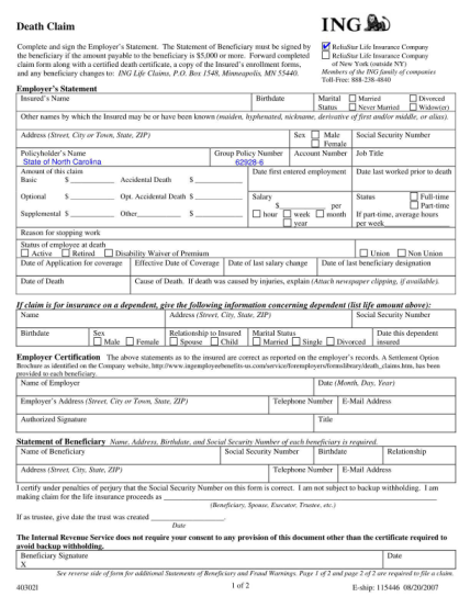 48616-fillable-seanc-life-insurance-claim-forms-osp-state-nc