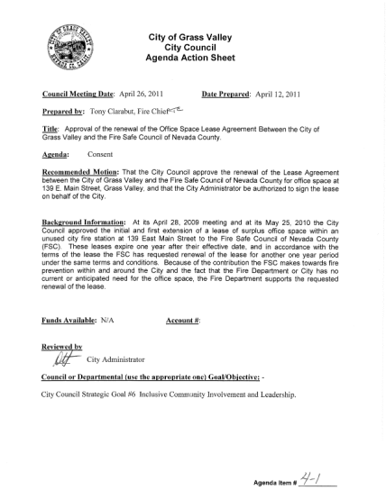486653037-city-of-grass-valley-city-council-agenda-action-sheet-council-meeting-date-april-26-2011-date-prepared-april-12-2011-prepared-by-tony-clarabut-fire-chief-title-approval-of-the-renewal-of-the-office-space-lease-agreement-between-the