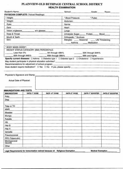 48926017-health-form-the-plainview-old-bethpage-school-district