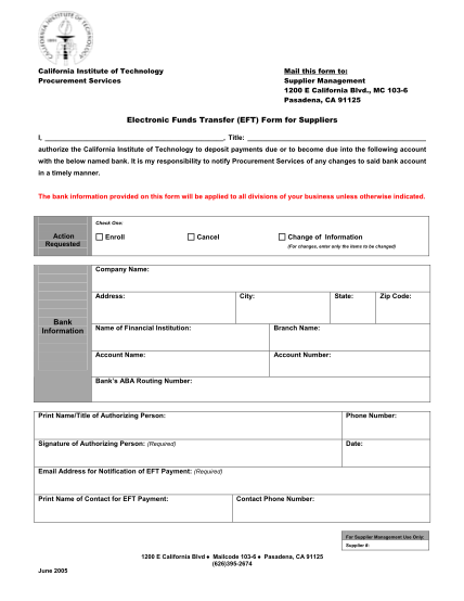49050474-eft-form-for-suppliers-bank-information-caltech-procurement-procurement-caltech