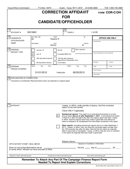 49114956-box-12070-austin-texas-78711-2070-512463-5800-correction-affidavit-for-candidateofficeholder-1-form-cor-coh-2-00019681-account-3-tdd-1-800-735-2989-candidate-officeholder-name-1-of-20-page-ms-mrs-mr-first-mr