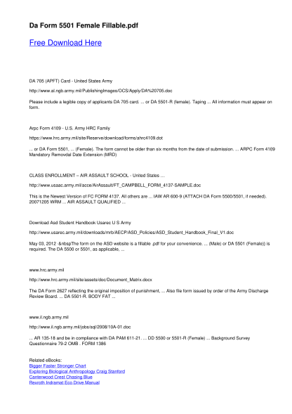 Da Form 5501 Female Fillable Printable Forms Free Onl