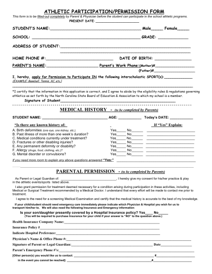 18 transportation permission form - Free to Edit, Download & Print ...