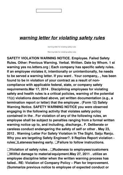 safety-violation-warning-letter