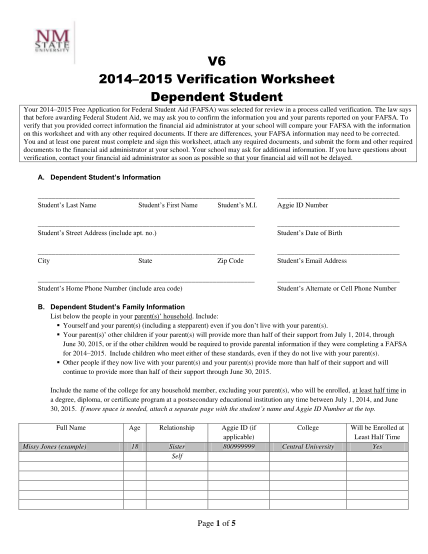 49369937-v6-2014-2015-verification-worksheet-dependent-student-your-2014-2015-application-for-federal-student-aid-fafsa-was-selected-for-review-in-a-process-called-verification-fa-nmsu