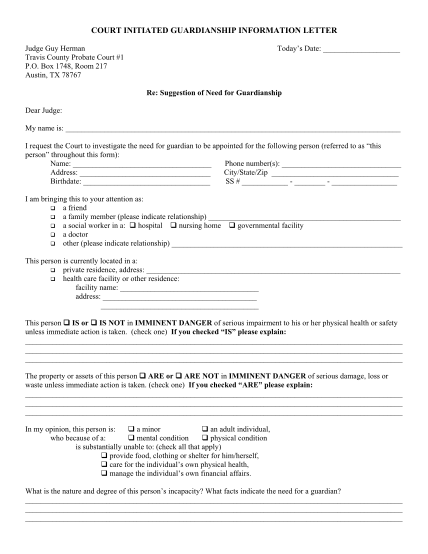 22 Guardianship Forms Texas Page 2 Free To Edit Download And Print