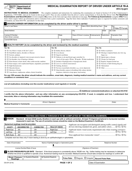 49 medical examination report dmv page 2 - Free to Edit, Download ...