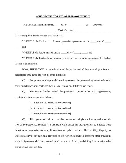 497300921-amendment-to-prenuptial-or-premarital-agreement-connecticut