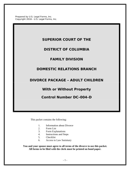 497301427-no-fault-uncontested-agreed-divorce-package-for-dissolution-of-marriage-with-adult-children-and-with-or-without-property-and-debts-district-of-columbia