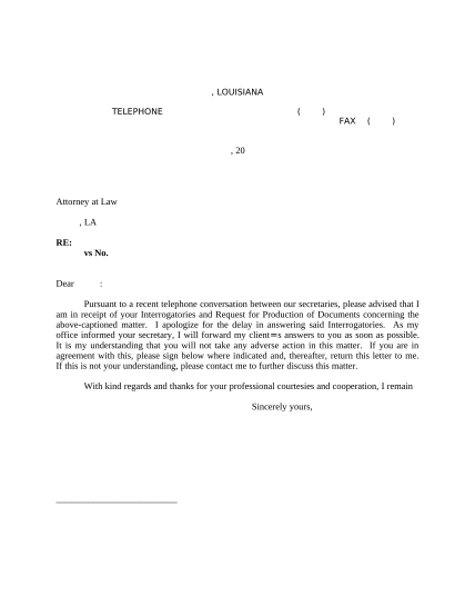 497308892-letter-to-opposing-counsel-regarding-delay-in-responding-to-interrogatories-louisiana
