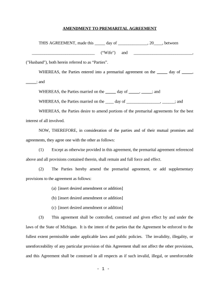 497311240-amendment-to-prenuptial-or-premarital-agreement-michigan