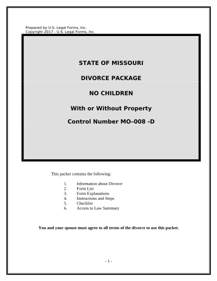497312999-no-fault-agreed-uncontested-divorce-package-for-dissolution-of-marriage-for-persons-with-no-children-with-or-without-property-and-debts-missouri