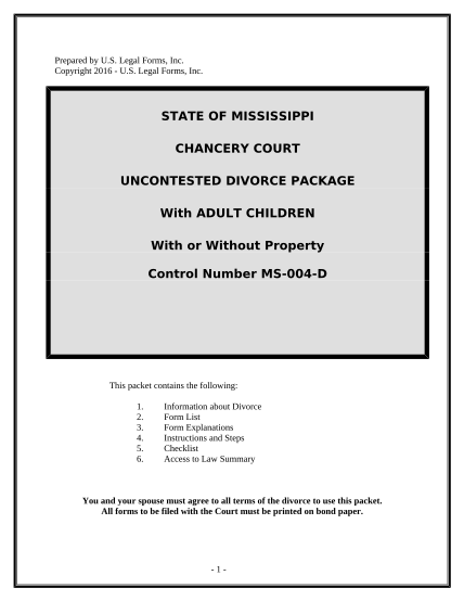 497313547-no-fault-uncontested-agreed-divorce-package-for-dissolution-of-marriage-with-adult-children-and-with-or-without-property-and-debts-mississippi