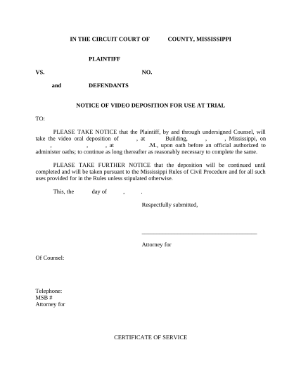 497314524-notice-of-video-deposition-to-use-at-trial-mississippi