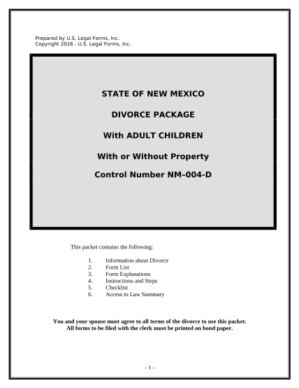 497319753-no-fault-uncontested-agreed-divorce-package-for-dissolution-of-marriage-with-adult-children-and-with-or-without-property-and-debts-new-mexico