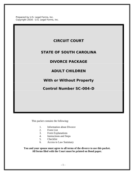 497325471-no-fault-uncontested-agreed-divorce-package-for-dissolution-of-marriage-with-adult-children-and-with-or-without-property-and-debts-south-carolina