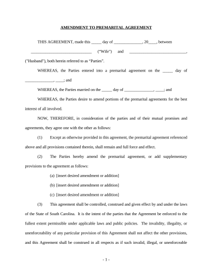 497325524-amendment-to-prenuptial-or-premarital-agreement-south-carolina