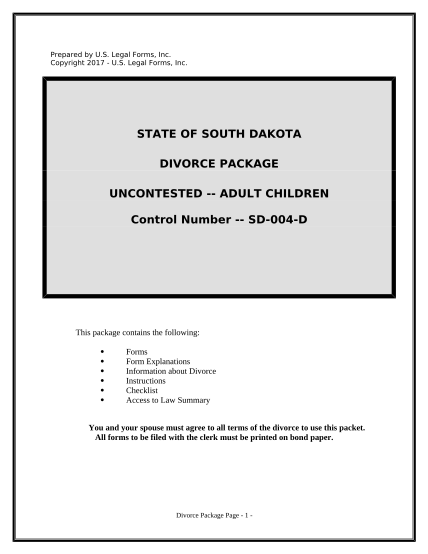497326028-no-fault-uncontested-agreed-divorce-package-for-dissolution-of-marriage-with-adult-children-and-with-or-without-property-and-debts-south-dakota