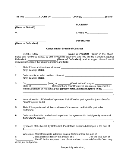497331104-general-form-of-complaint-for-breach-of-oral-contract