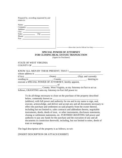 497431996-special-or-limited-power-of-attorney-for-real-estate-purchase-transaction-by-purchaser-west-virginia