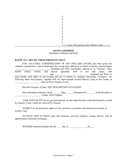 4977330-west-virginia-quitclaim-deed-from-husband-to-himself-and-wife