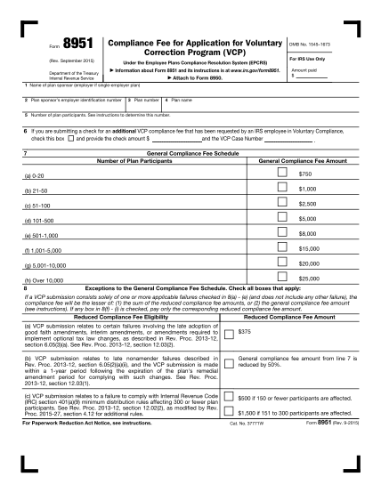 497871817-form-8951-rev-september-2015-compliance-fee-for-application-for-voluntary-correction-program-vcp-irs