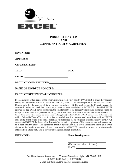 500054544-product-review-and-confidentiality-agreement-excel